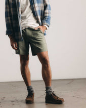 The Surplus Short in Field Olive Reverse Sateen