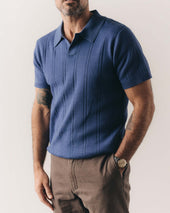 The Valencia Sweater Polo In Heather Clear Rib