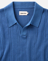 The Valencia Sweater Polo In Heather Clear Rib