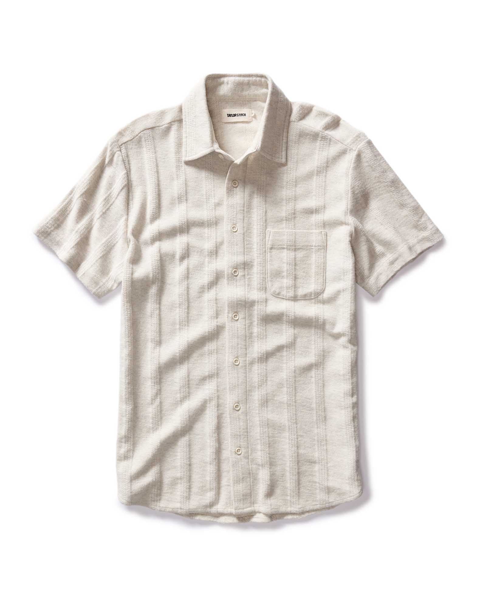 The Short Sleeve California In Heather Ash Pointelle Stripe