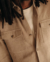 The Point Shirt In Heather Oat Linen Tweed