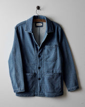 The Primer Jacket in Washed Indigo Terry