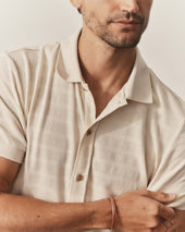 The Bywater Polo In Natural Knit Stripe
