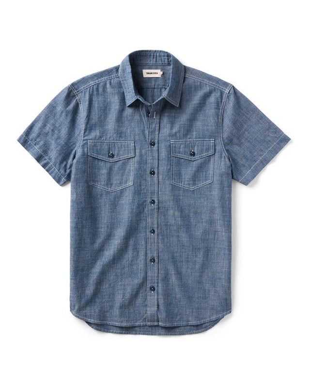 The Short Sleeve Crew Shirt In Washed Chambray
