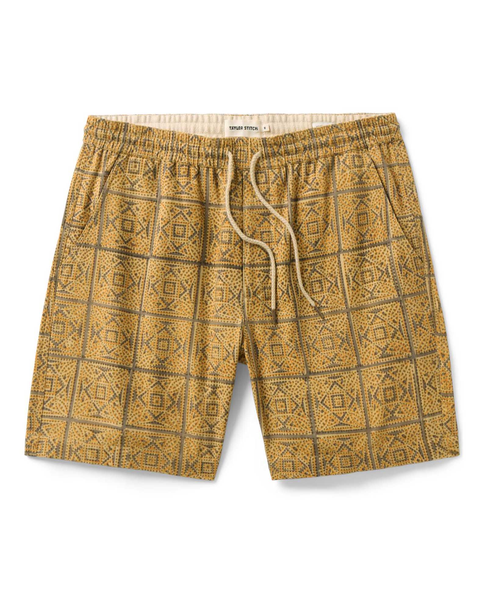 The Apres Short In Fennel Block Print