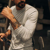 The Cotton Hemp Long Sleeve Tee In Heather Grey