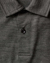 The Merino Polo In Heather Army