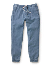 The Apres Pant in Washed Indigo Sashiko