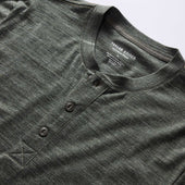 The Merino Henley In Heather Army
