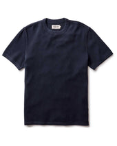 The Organic Cotton Short Sleeve Crew in Dark Navy Waffle