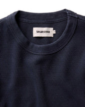 The Organic Cotton Short Sleeve Crew in Dark Navy Waffle