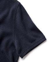 The Organic Cotton Short Sleeve Crew in Dark Navy Waffle
