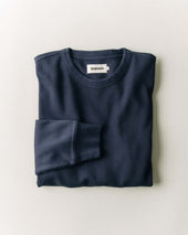 The Organic Cotton Crew in Dark Navy Waffle