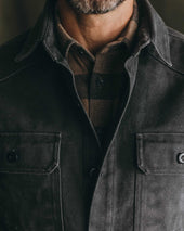 The Shop Shirt In Coal Chipped Canvas