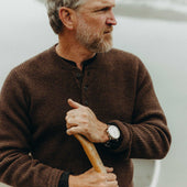 The Sidecountry Sweater In Heather Coffee Merino Waffle