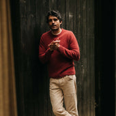 The Lodge Sweater In Bonfire Donegal