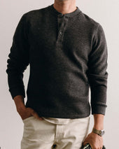 The Evans Henley In Birdseye Wool