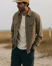 The Ledge Shirt In Army Linen Tweed