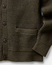 The Mariner Cardigan In Heather Loden Slub
