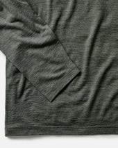 The Merino Long Sleeve Tee In Heather Army