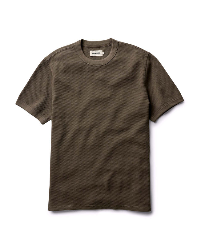 The Organic Cotton Short Sleeve Crew In Fatigue Waffle