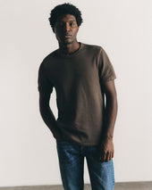 The Organic Cotton Short Sleeve Crew In Fatigue Waffle