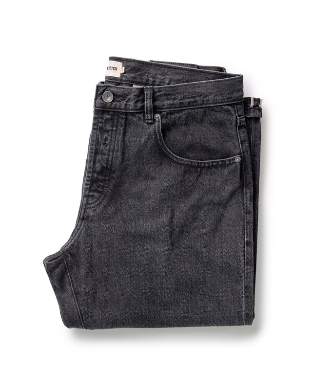 The Democratic Jean in Washed Black Organic Slub Selvedge