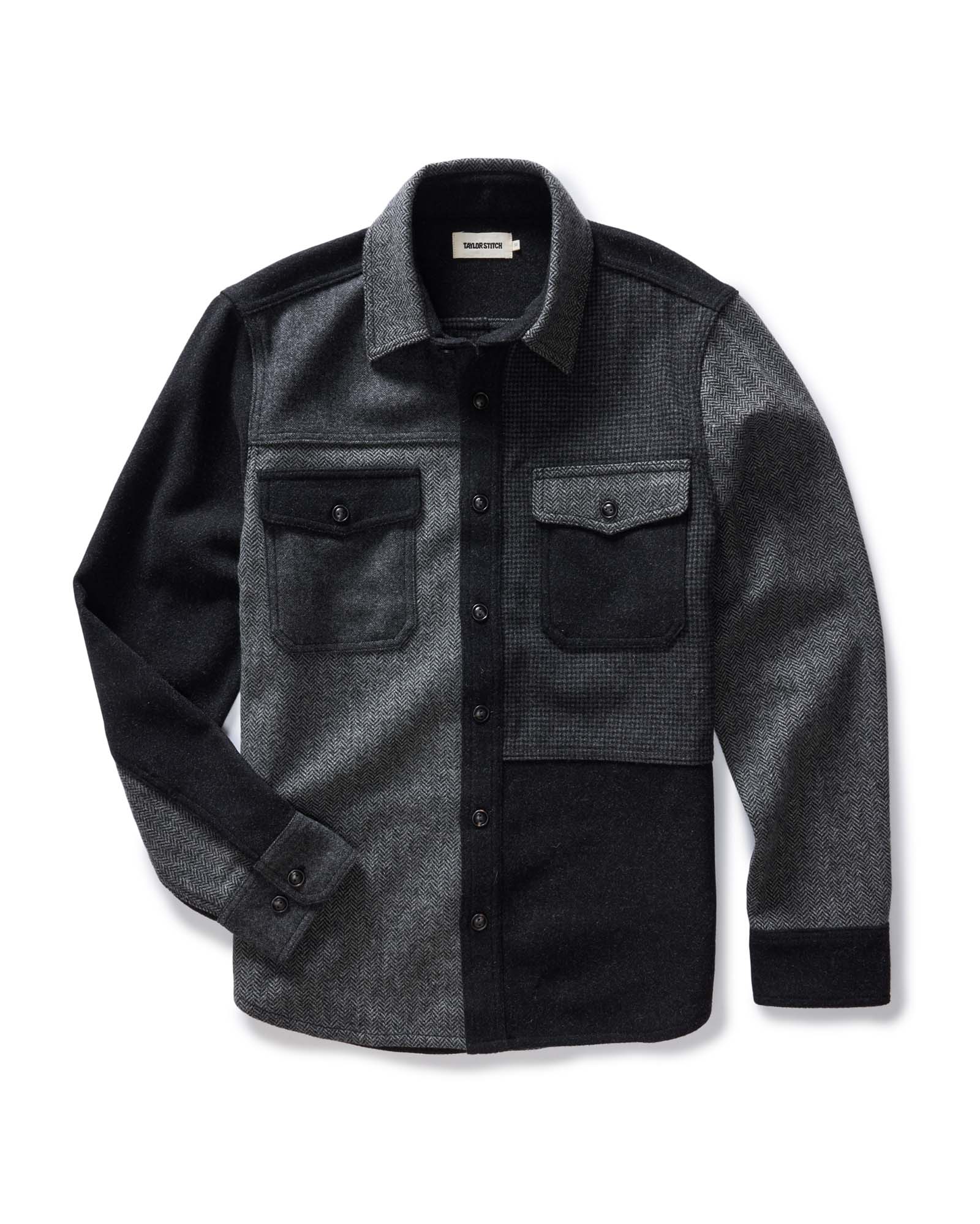 The Patchwork Overshirt In Ash Tweed