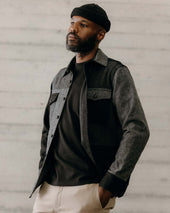The Patchwork Overshirt In Ash Tweed
