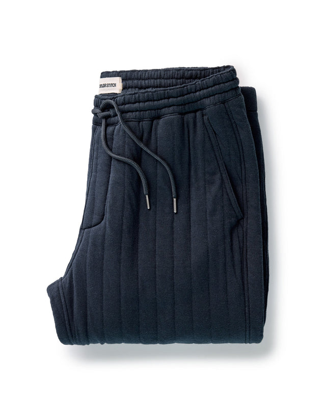 The Apres Pant In Heather Midnight Quilted Jersey