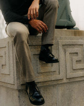 The Carnegie Pant In Gravel Herringbone Wool
