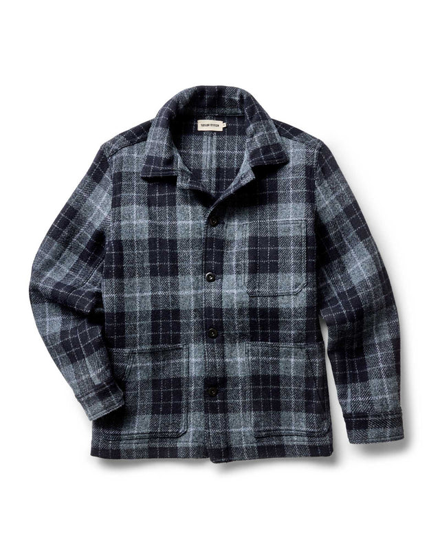 The Ojai Jacket In Midnight Tartan Harris Tweed Wool