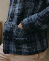 The Ojai Jacket In Midnight Tartan Harris Tweed Wool