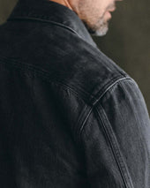 The Shop Shirt in Washed Black Organic Slub Selvedge