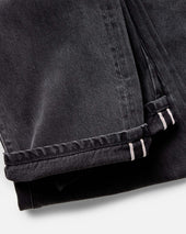 The Straight Jean in Washed Black Organic Slub Selvedge