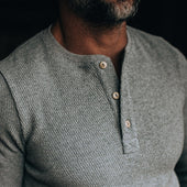 The Heavy Bag Waffle Henley in Ash