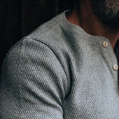 The Heavy Bag Waffle Henley in Ash