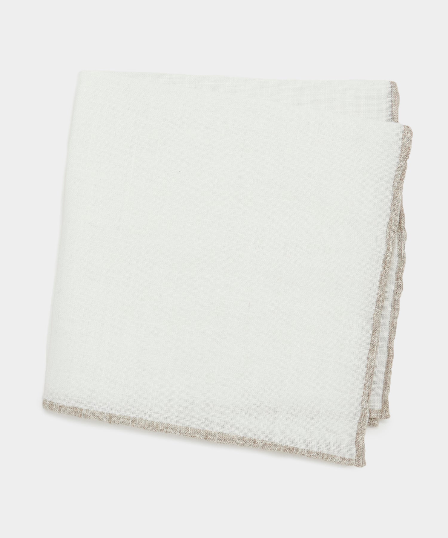 Italian Tipped Linen Pocket Square In