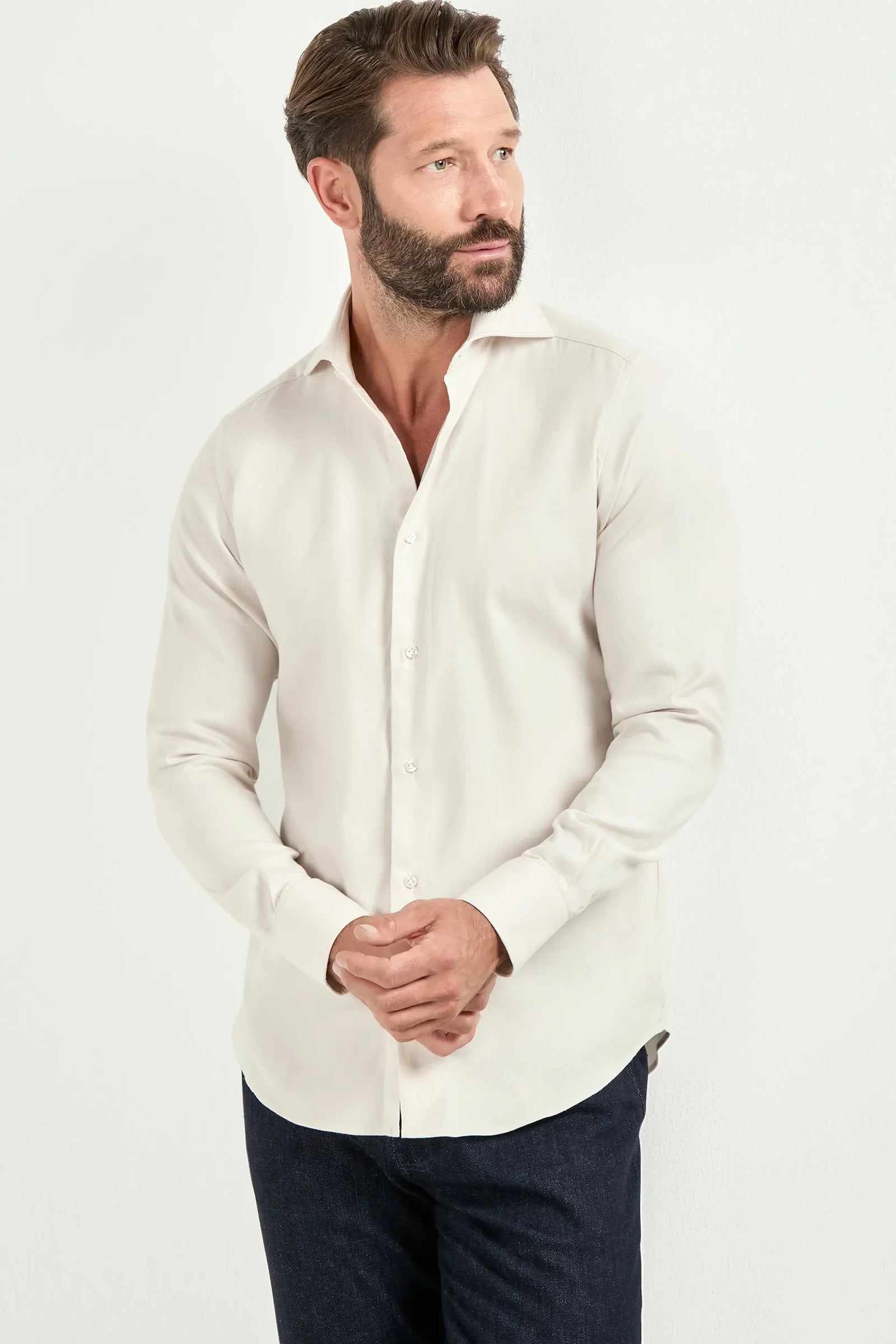 Cotton And Tencel Shirt Made In Italy