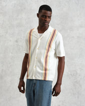 Ivy Ecru And Multicolour Striped Cotton Polo Shirt