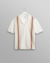 Ivy - Ecru And Multicolour Striped Cotton Polo Shirt