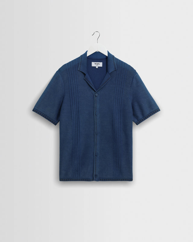 Ivy - Washed Blue Cotton Knitted Shirt