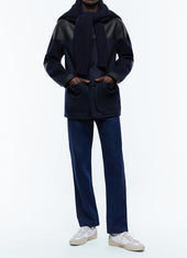 Dual Fabric And Wool Jacket