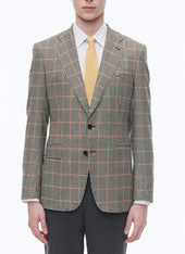 Fitted jacket with houndstooth pattern