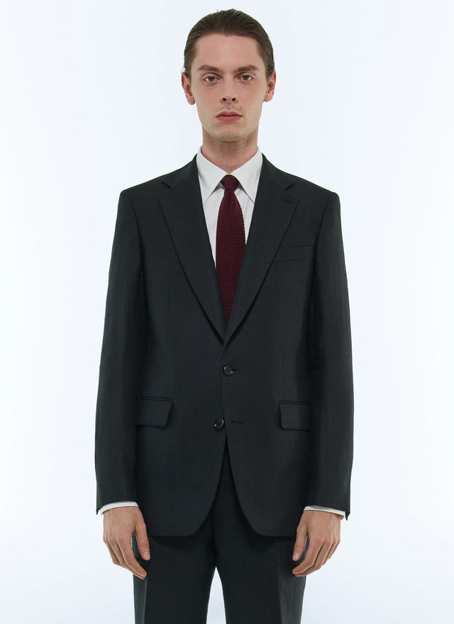 Fitted linen canvas jacket