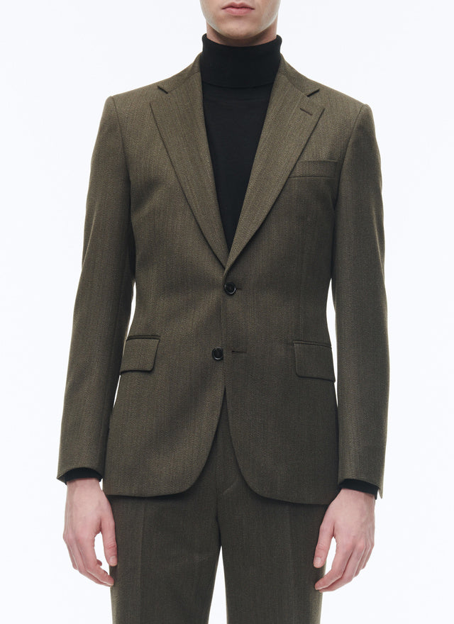 Flecked wool fitted jacket