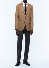 Straight cut jacket in camel wool
