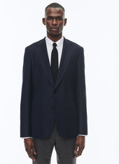 Wool straight jacket with herringbone