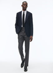Wool straight jacket with herringbone