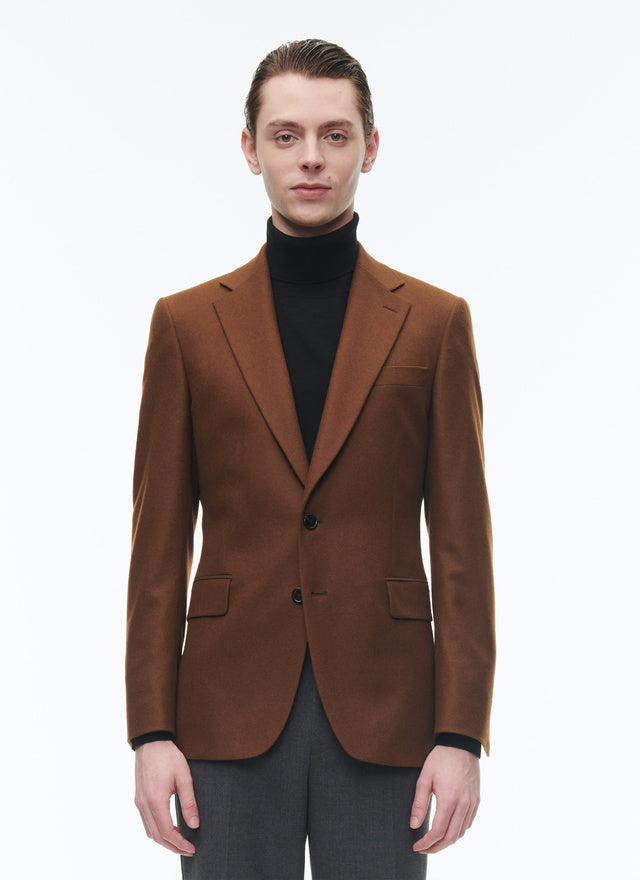 Wool flannel fitted jacket